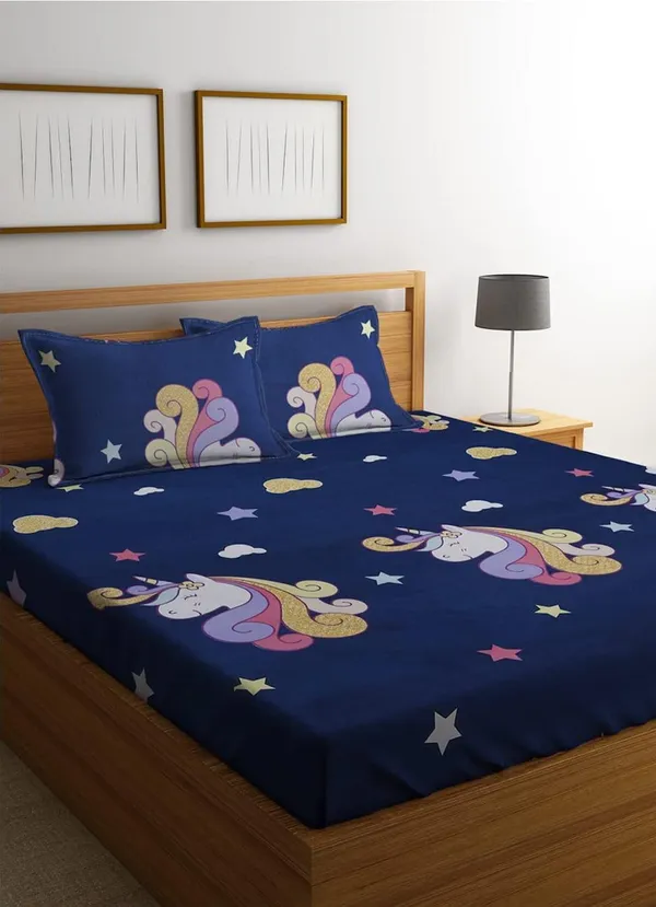 Blue_Unicorn_Print_Fitted_Bedsheet_Set