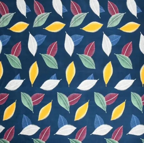 Blue_Modern_Leaf_Print_Fitted_Bedsheet