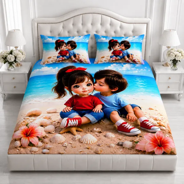 Beach_Theme_Cartoon_Print_Bedsheet_Set