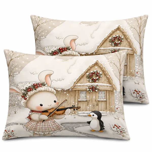Printed_Winter_Cartoon_Double_Bedsheet_Set