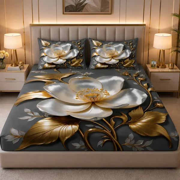 Floral_Print_King_Size_Bedsheet_Set