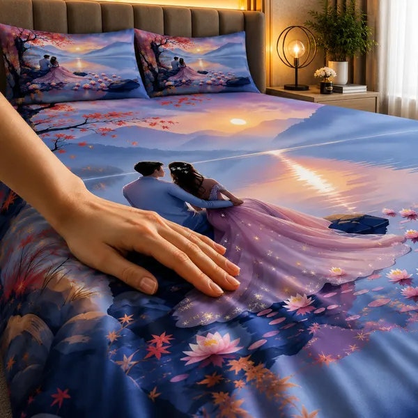 Romantic_Couple_Scenic_Print_Double_Bedsheet_Set