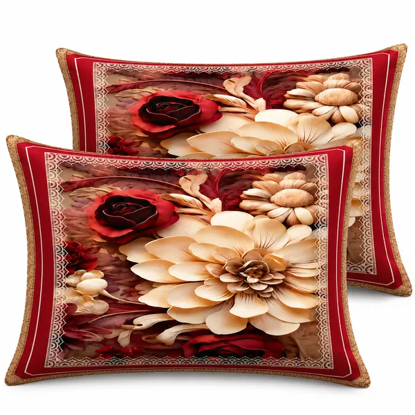 Red_Floral_Print_King_Size_Bedsheet_Set
