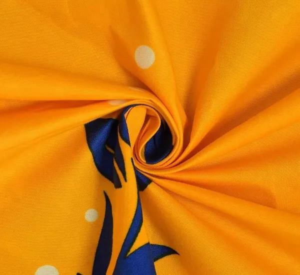 Yellow_Leaf_Print_Fitted_Bedsheet