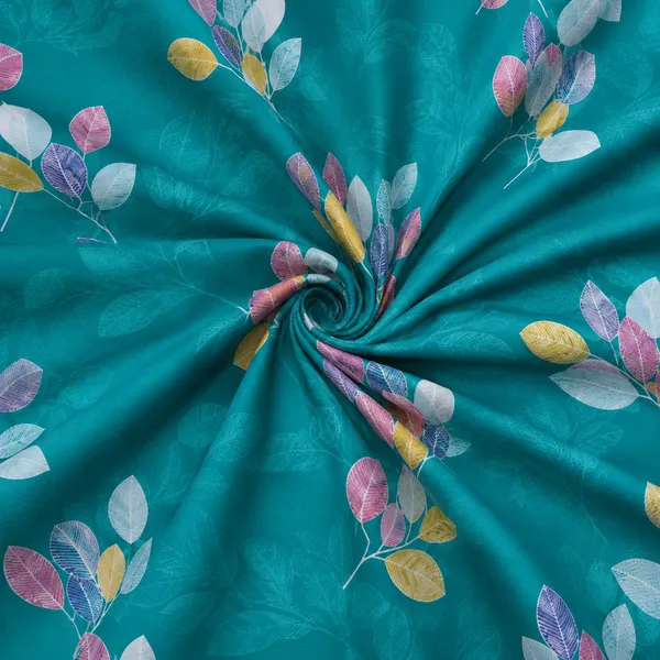 Teal_Botanical_Floral_Print_Bedsheet_Set