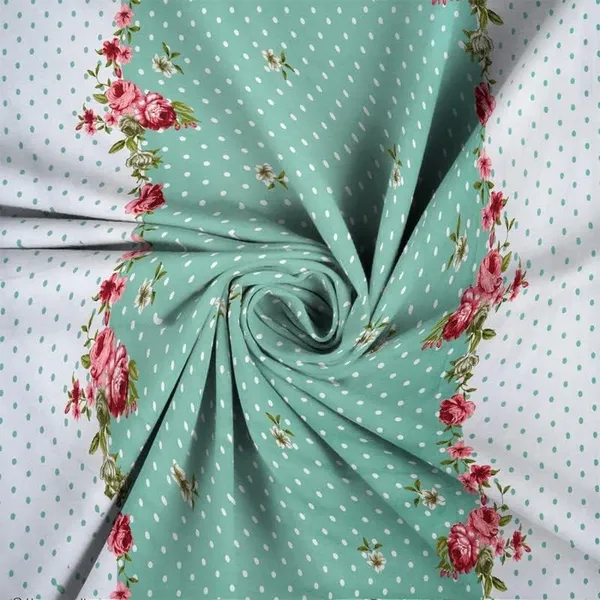 Mint_Green_Floral_Polka_Print_Bedsheet