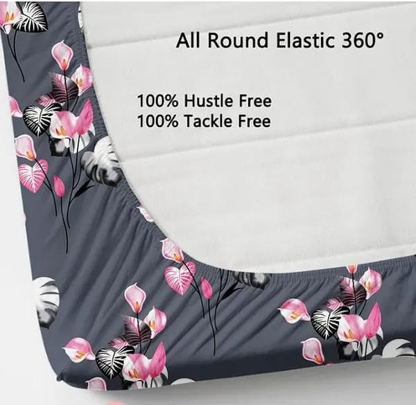 Floral_Print_Elastic_Fitted_Bedsheet