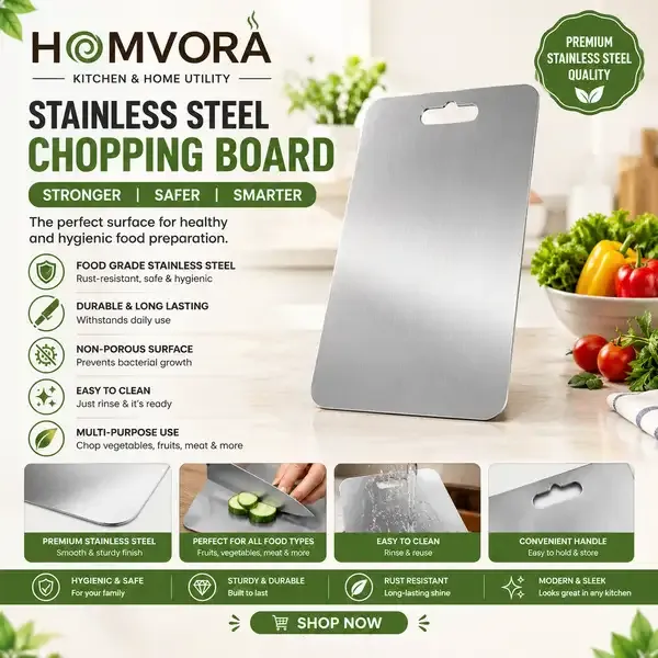 Homvora_Stainless_Steel_Cutting_And_Chopping_Board