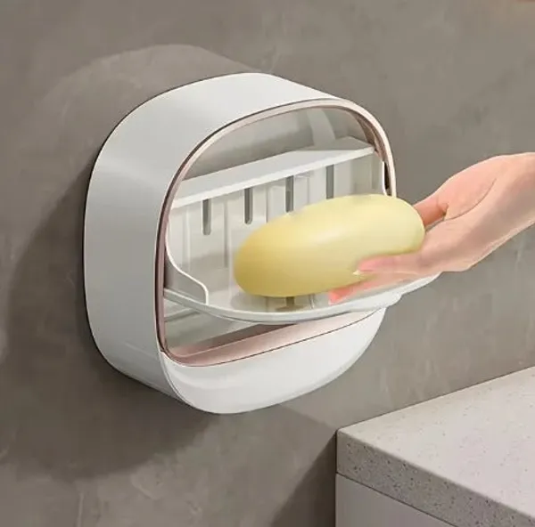 Homvora_Premium_Covered_Soap_Holder_With_Drain_Tray_Buy_1_Get_1_Free