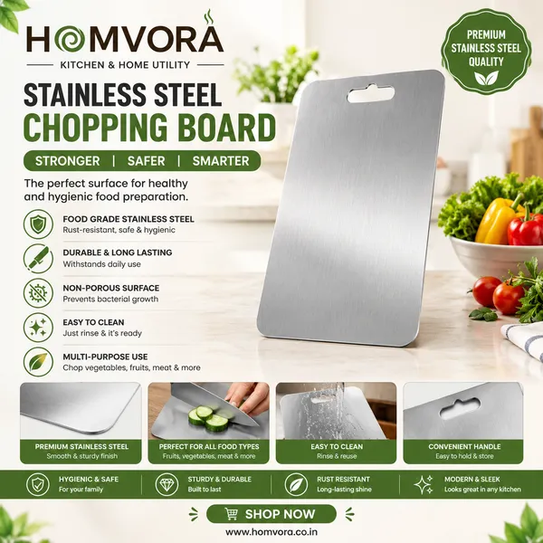 Homvora_Stainless_Steel_Cutting_And_Chopping_Board