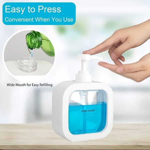 Homvora_Square_Transparent_Liquid_Soap_Dispenser_500ml_Buy_1_Get_1_Free