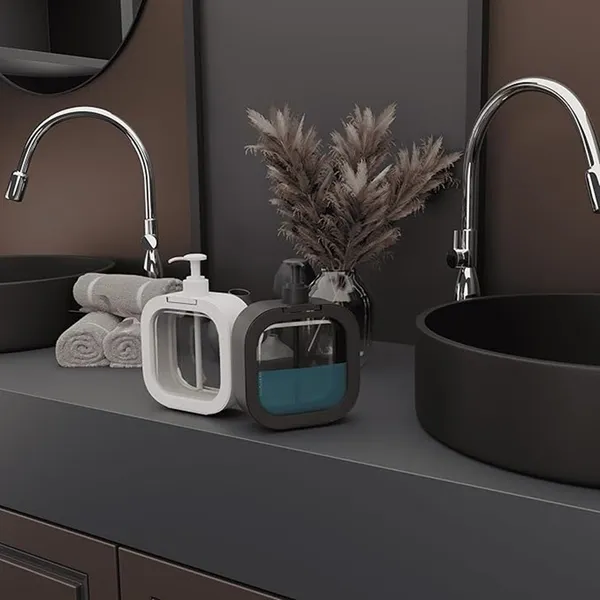 Homvora_Square_Transparent_Liquid_Soap_Dispenser_500ml_Buy_1_Get_1_Free