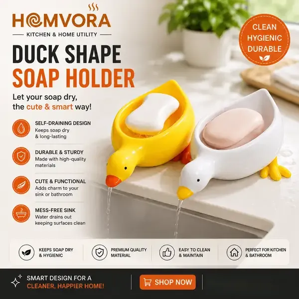Homvora_Duck_Shape_Self_Draining_Soap_Holder_Buy_1_Get_1_Free