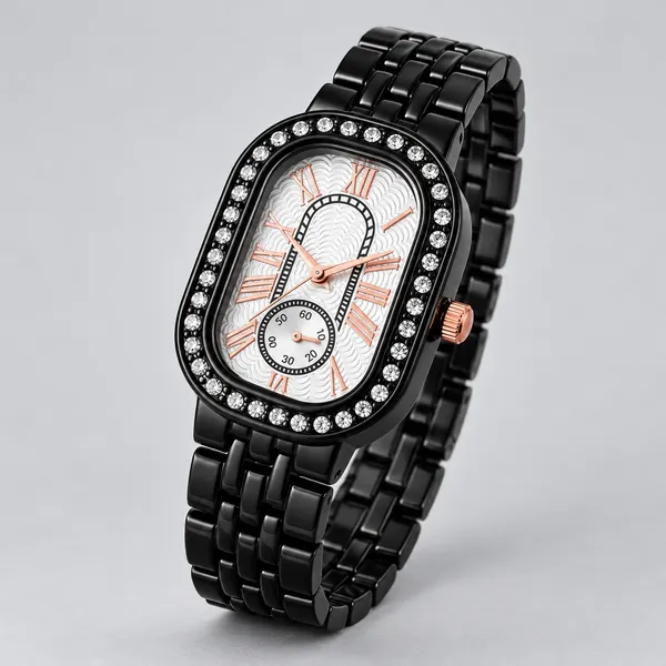 Black_Stainless_Steel_Analog_Bracelet_Watch_For_Women