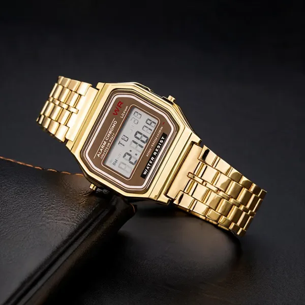 Gold_Stainless_Steel_Digital_Wrist_Watch_For_Men