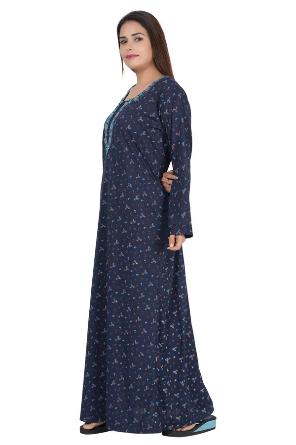 Navy_Printed_Full_Length_Nightdress_for_Women