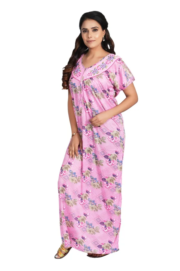 Pink_Floral_Print_Nightdress_for_Women