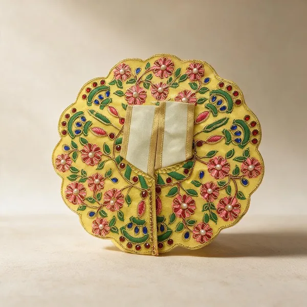 Yellow_Multicolour_Embroidered_Floral_Peacock_Deity_Poshak