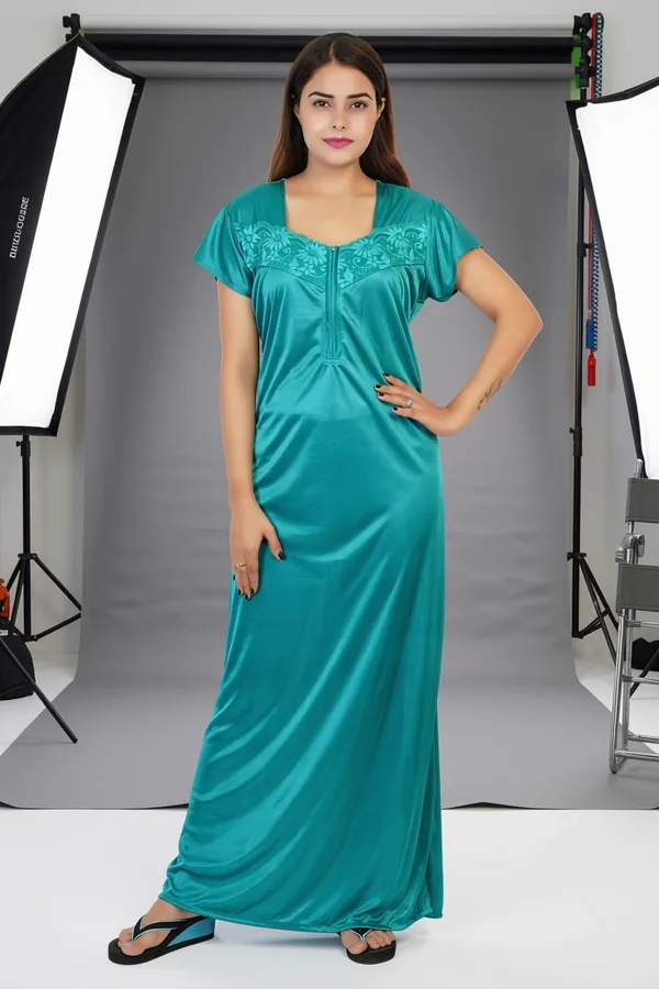 Teal_Satin_Lace_Yoke_Nightdress_for_Women