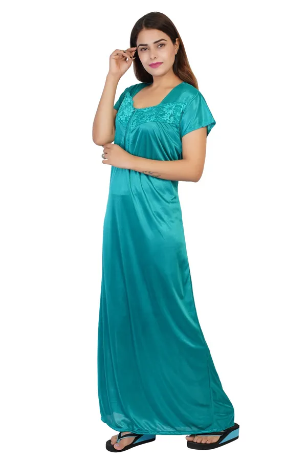 Teal_Satin_Lace_Yoke_Nightdress_for_Women