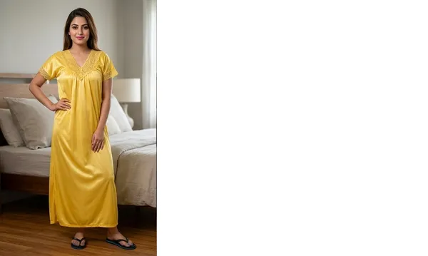 Yellow_Satin_Nightdress_for_Women