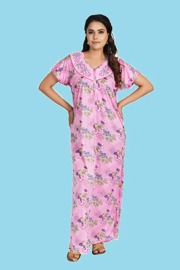 Pink_Floral_Print_Nightdress_for_Women