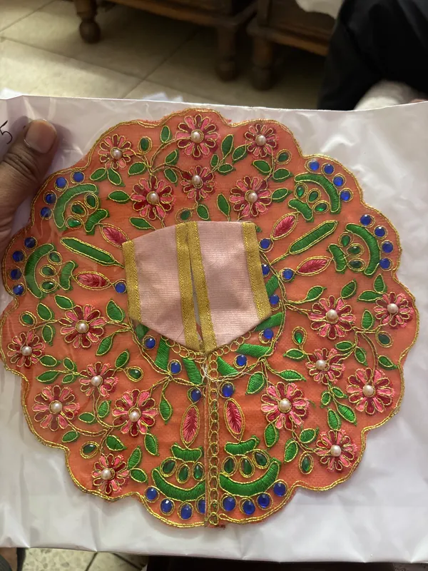 Peach_Embroidered_Floral_Pooja_Aasan
