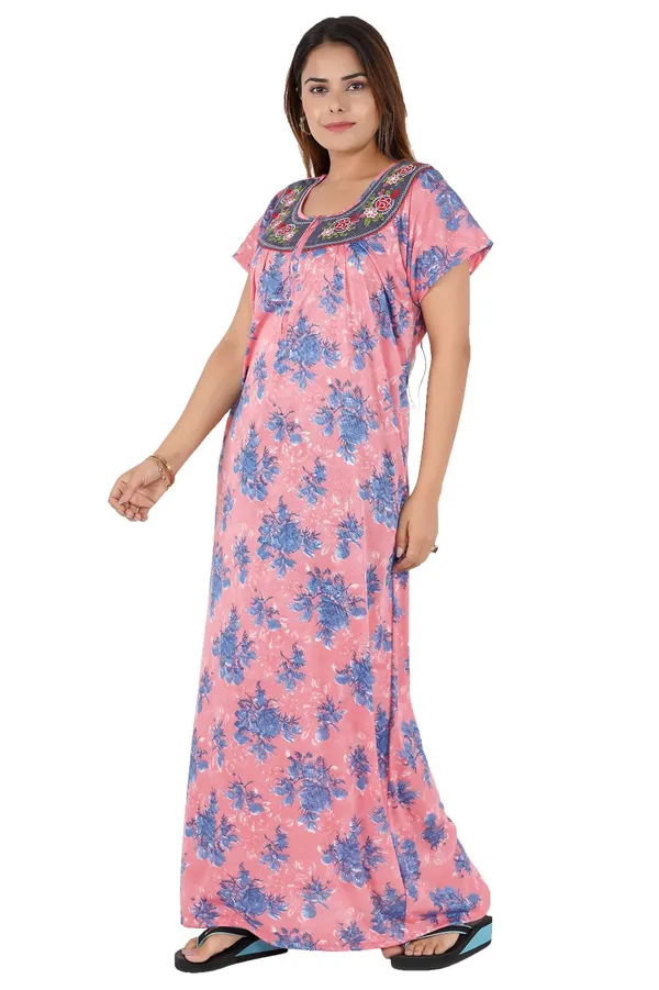 Pink_Floral_Print_Relaxed_Fit_Nightdress_for_Women