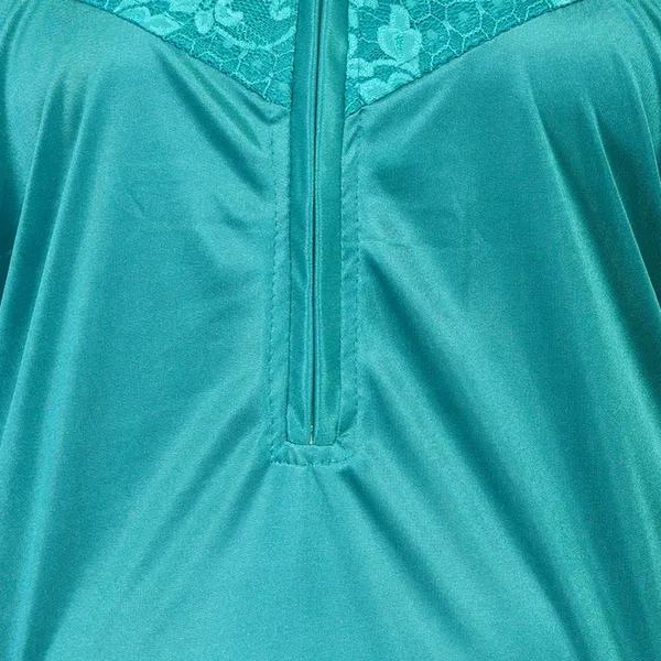 Teal_Satin_Lace_Yoke_Nightdress_for_Women