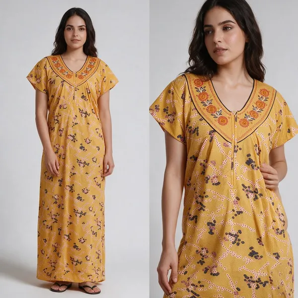 Yellow_Printed_Relaxed_Fit_Nightdress_For_Women