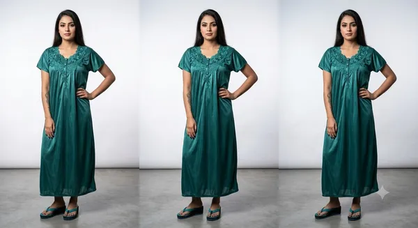 Teal_Satin_Lace_Yoke_Nightdress_for_Women