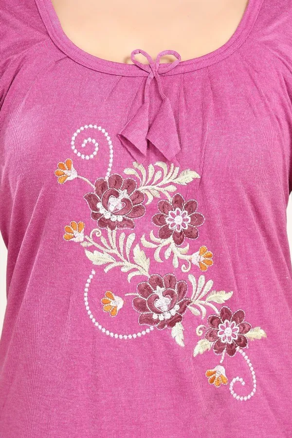 Pink_Floral_Embroidered_Short_Sleeve_Nightdress_for_Women