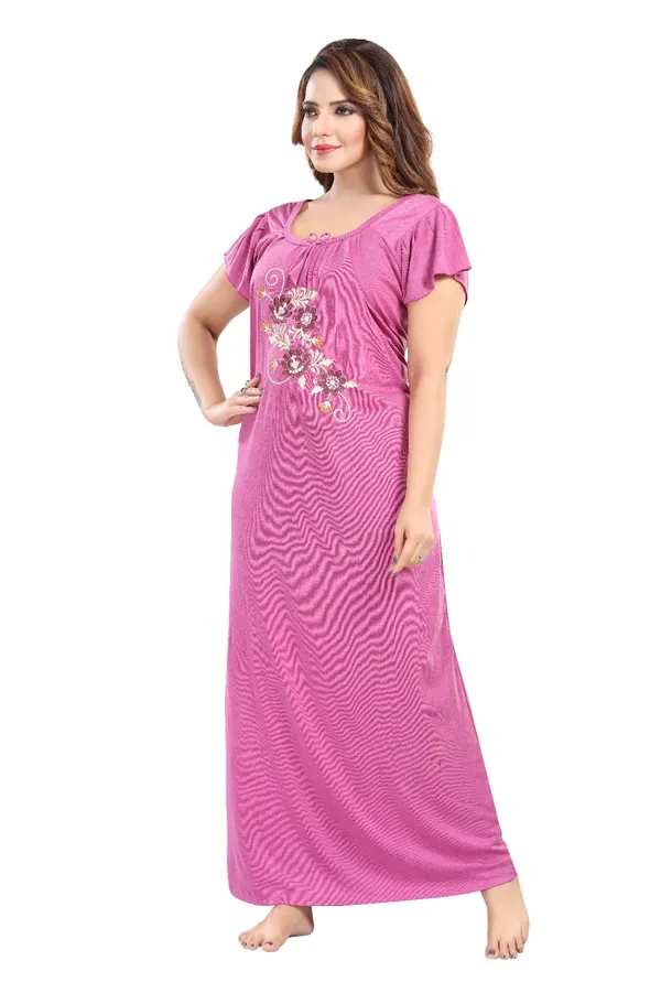 Pink_Short_Sleeve_Nightdress_for_Women