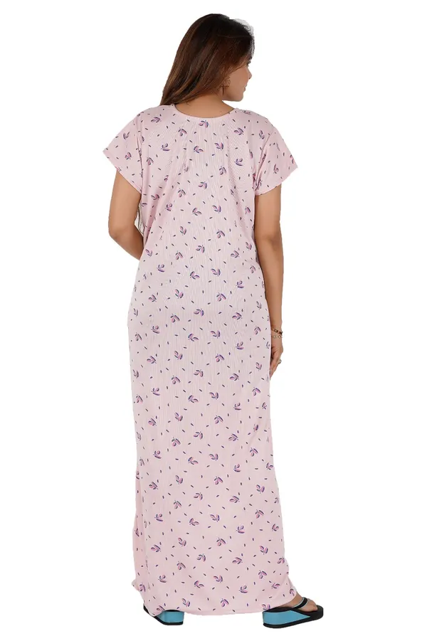 Pink_Printed_Short_Sleeve_Nightdress_for_Women