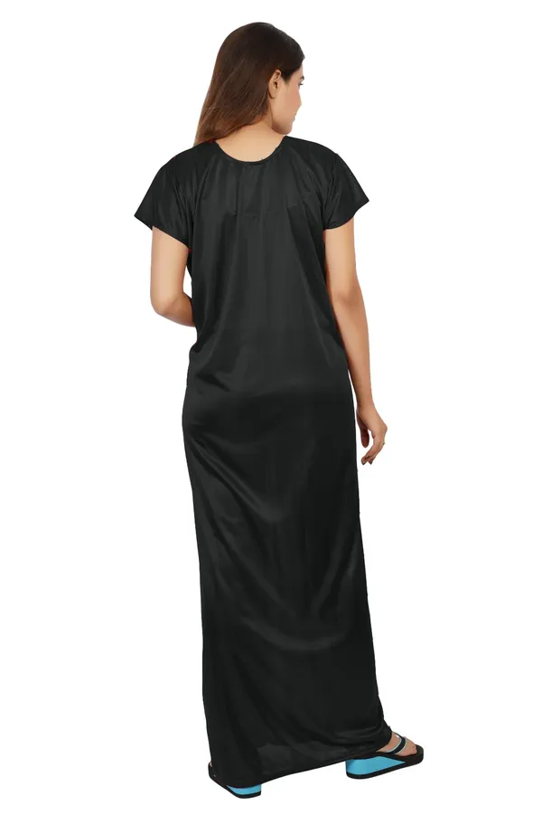 Black_Satin_Short_Sleeve_Nightdress_for_Women