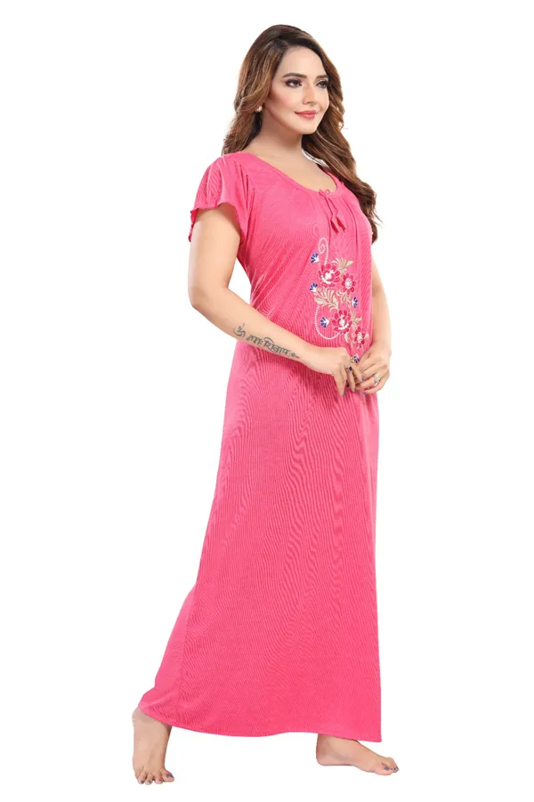 Pink_Embroidered_Long_Nightdress_for_Women