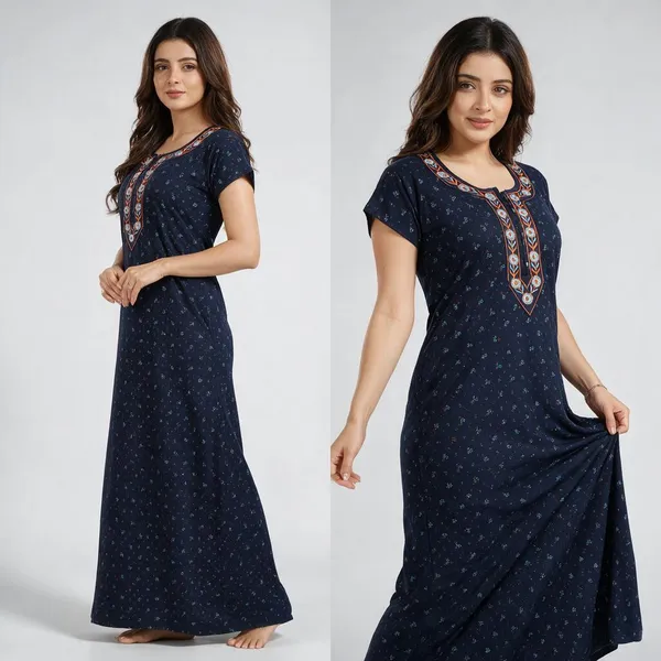 Navy_Floral_Print_Relaxed_Fit_Night_Suit_For_Women
