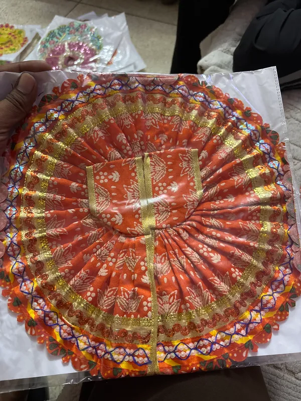 Orange_Decorative_Floral_Print_Pooja_Aasan
