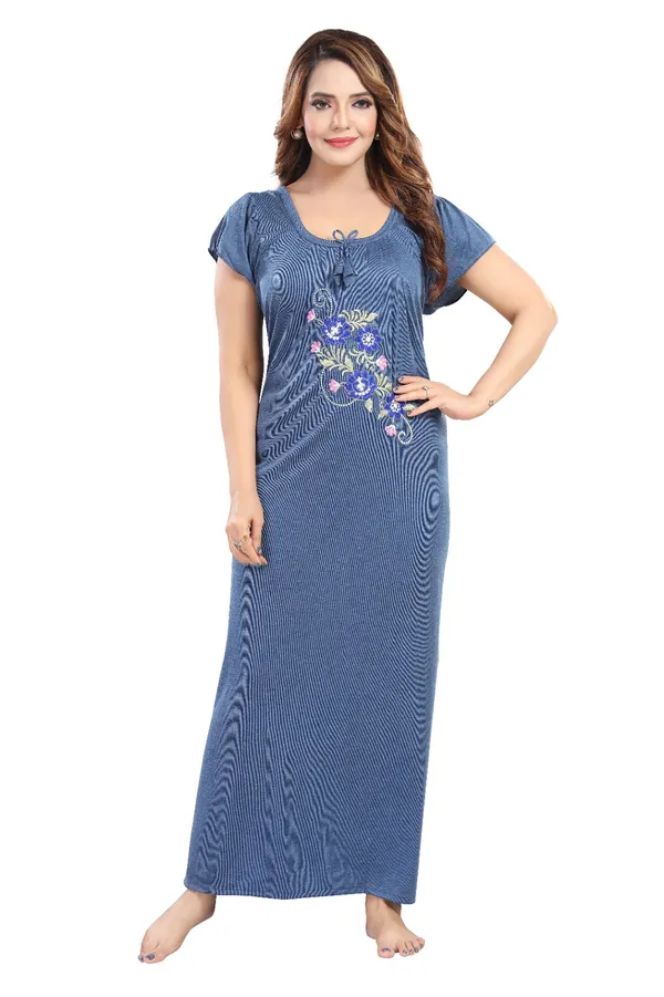 Blue_Floral_Long_Nightdress_for_Women