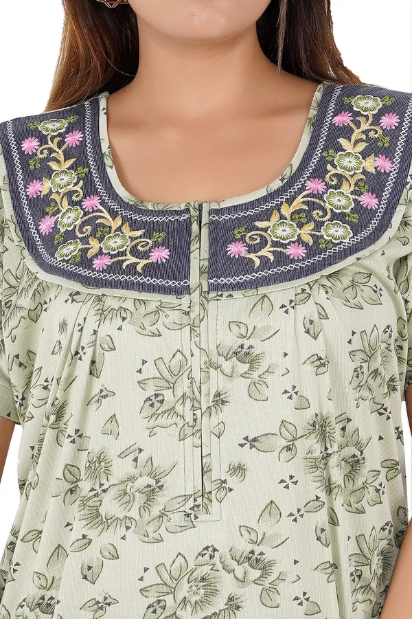 Green_Floral_Print_Relaxed_Fit_Nightdress_for_Women