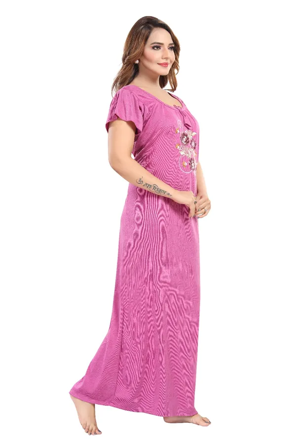 Pink_Short_Sleeve_Nightdress_for_Women