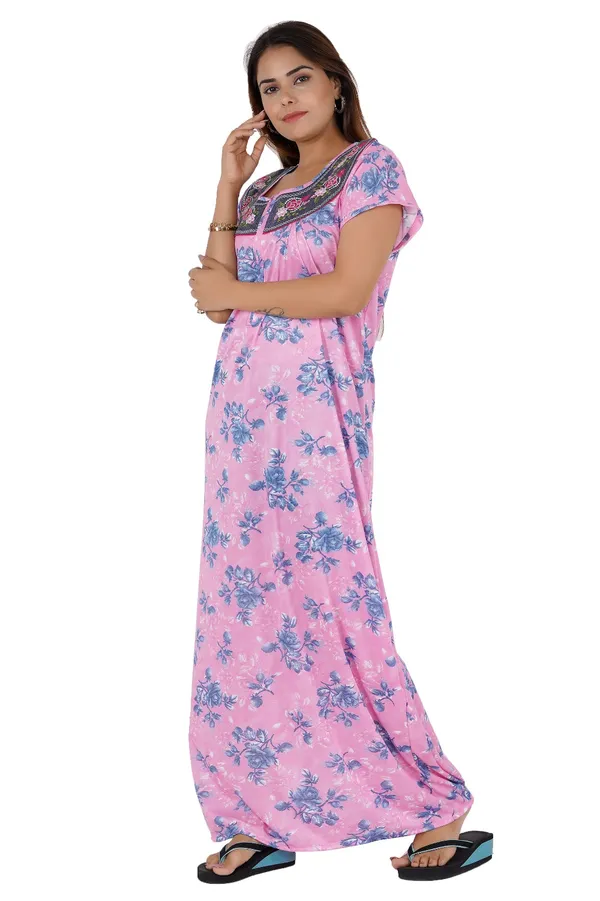 Pink_Floral_Print_Relaxed_Fit_Nightdress_for_Women