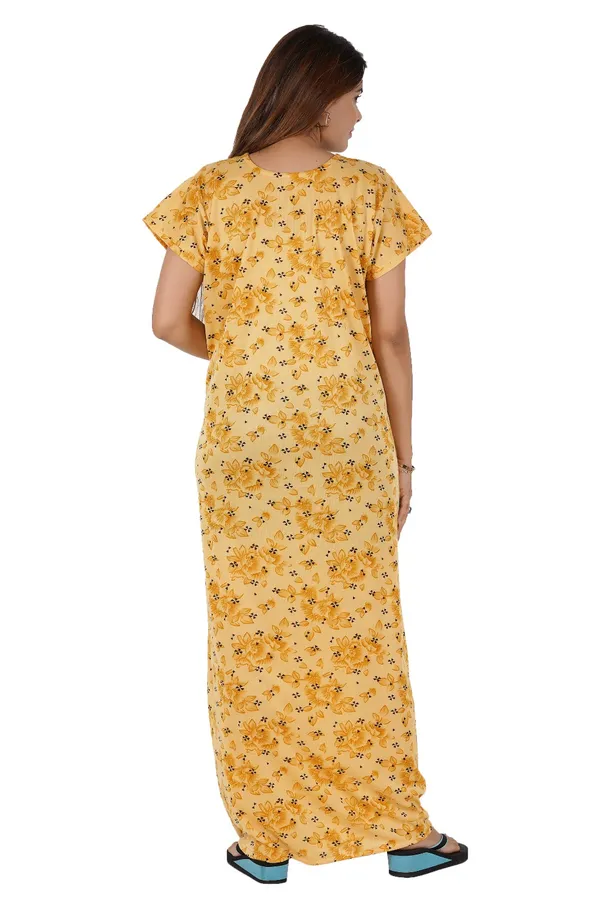 Yellow_Floral_Print_Nightdress_For_Women