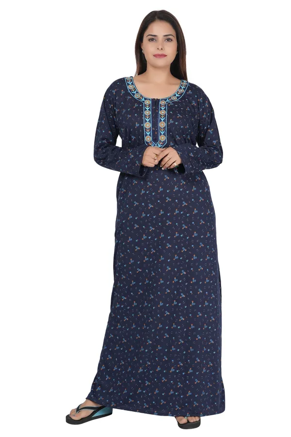 Navy_Printed_Full_Length_Nightdress_for_Women