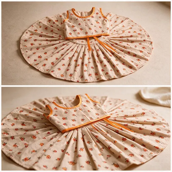 Beige_Floral_Print_Flared_Laddu_Gopal_Poshak