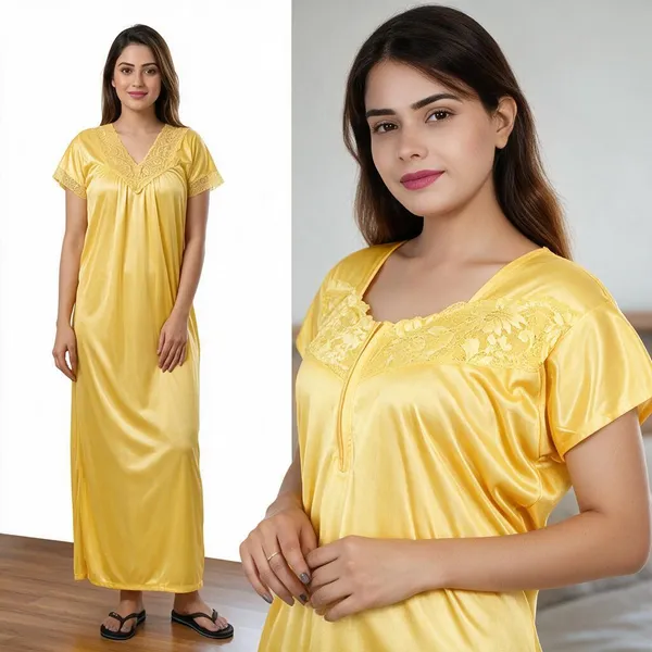 Yellow_Satin_Relaxed_Fit_Nightdress_For_Women