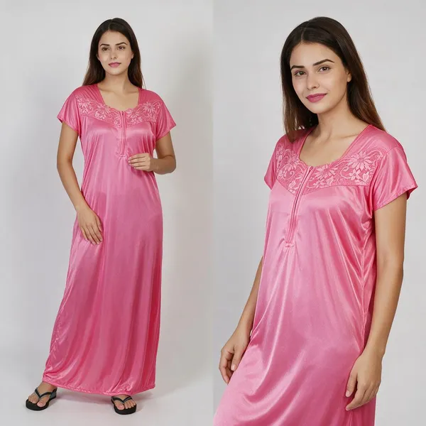 Pink_Satin_Relaxed_Fit_Maxi_Nightgown_For_Women