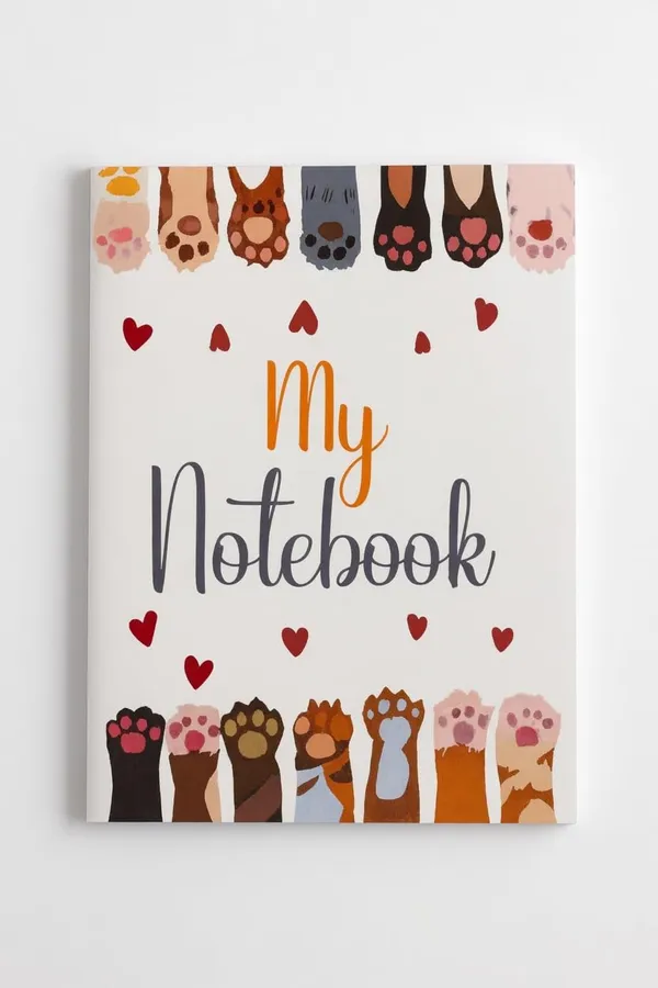 House_Of_Earthy_Cat_Theme_Ruled_Notebook_Set_Of_4_Multicolor