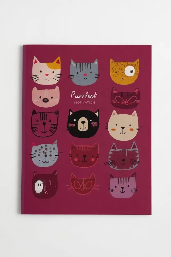 House_Of_Earthy_Cat_Theme_Ruled_Notebook_Set_Of_4_Multicolor