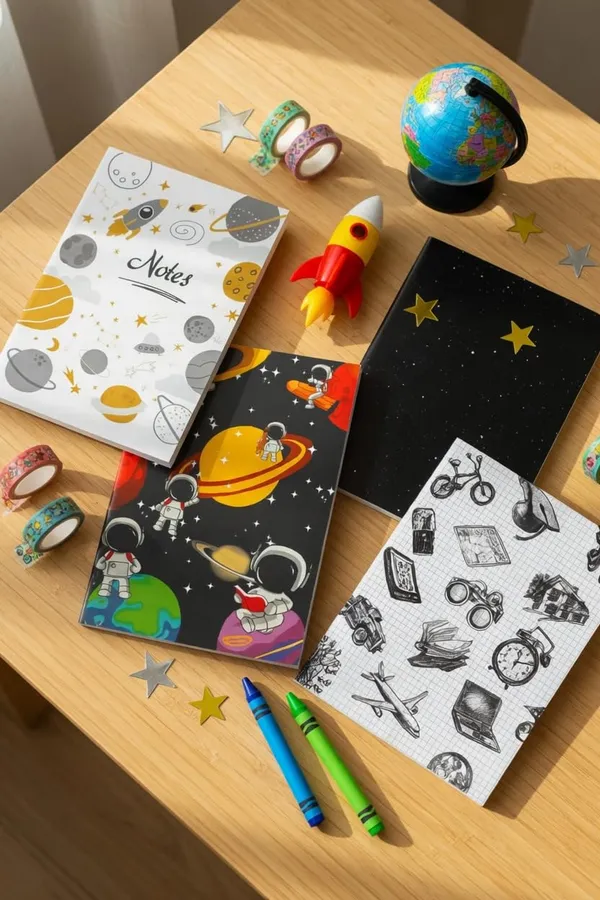 House_Of_Earthy_Astronaut_Theme_Ruled_Notebook_Set_Of_4